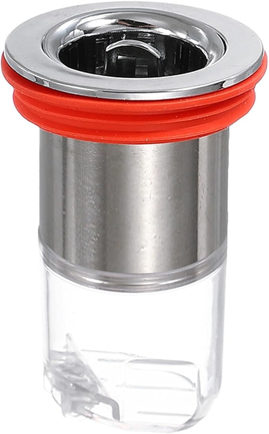 uxcell 3" Odor Proof Floor Drain, Floor Drain Shower Plug Drain Backflow Preventer Suitable for Pipes Tubes Bathroom Kitchen, Red Silver/Transparent