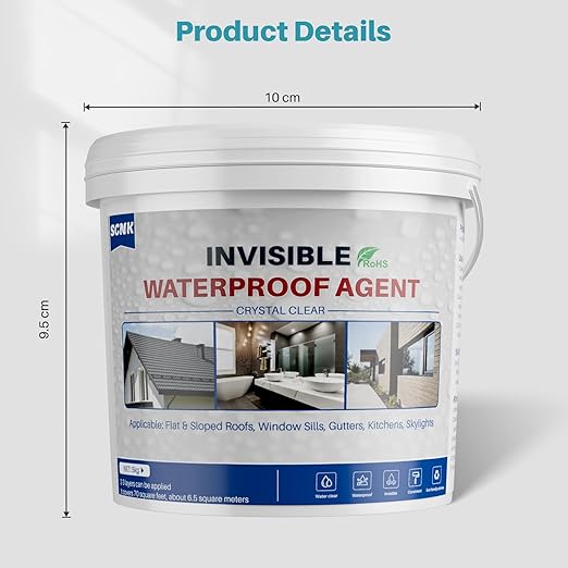 5000g Transparent Waterproof Coating Agent, SCNK Clear Waterproof Sealant, Repair Leaks Indoor and Outdoor Liquid Water Proof Sealant
