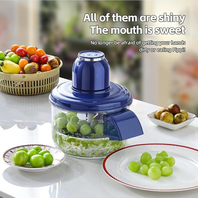 New Automatic Peeler Machine, Portable USB Rechargeable Peeling Machine,Grape Tomato Plum Cherry Skin Remover Tool，Electric Fruit Peeler Skin Remover Tool Garlic Peeler Machine (Blue)