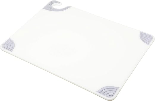 San Jamar Saf-T-Grip Plastic Cutting Board with Safety Hook, 15" x 20" x 0.5", White