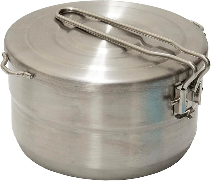Stansport Stainless Steel Camping Cookware Set – Durable Nesting Mess Kit for Backpacking, Hiking & Outdoor Cooking – Compact Portable Pot & Pan with Carry Bag – Multiple Sizes for Family to Solo Use