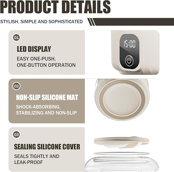 Underwear Washing Machine, Upgrade 1.5L Mini Portable Washing Machine Rechargeable Underwear Washer Deep Cleans Small Clothes for Apartment, Dorm, RV, Travel & Hotel Use (khaki)