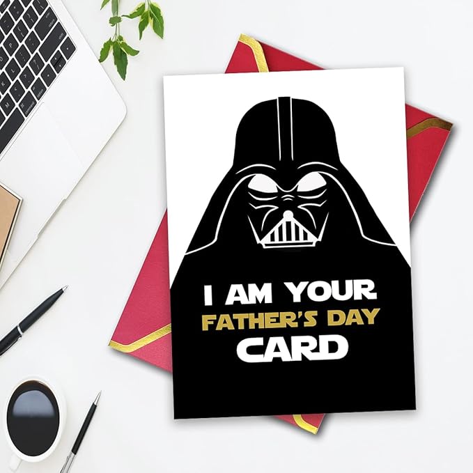 Ziwenhu Star Wars Fathers Day Card,Funny Fathers Day Star Wars Gifts,Darth Vader Fathers Day,Star Wars Dad Cards for Husband, Dad, Son,I Am Your Fathers Day Card