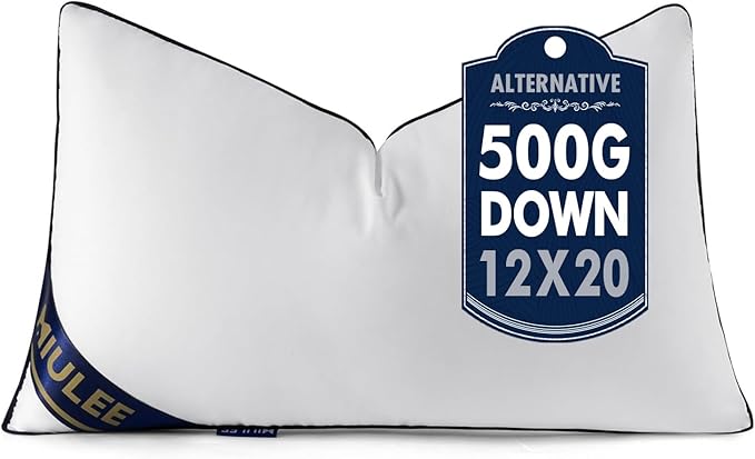MIULEE 12x20 Pillow Insert Throw Pillow Premium Down Alternative Pillow Insert Rectangle Decorative Pillow Stuffer for Sofa, Couch (12x20 inch)