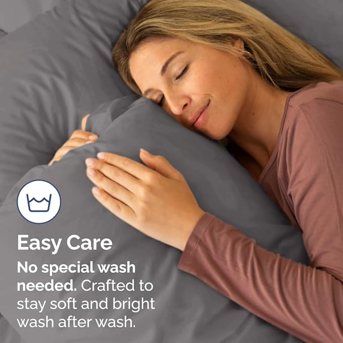 Standard Pillow Cases Set of 4 - Ultra Soft Hotel Quality Pillowcase Covers - Comfy Bedding for Women, Men, Kids & Teens - Machine Washable Pillow Protectors - 4 Piece Set - Standard Size Dark Grey