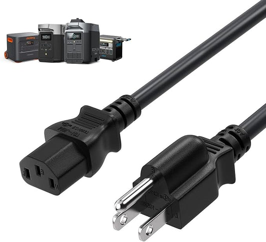 Heavy-Duty Power Station Charging Cable, 14AWG Fast Charger Cable for Jackery Explorer 2000/1500/1000 Pro,Ecoflow Delta/River Series,Bluetti EB3A;Anker 757/767, 125V 15A Universal AC Power Cord(16FT)