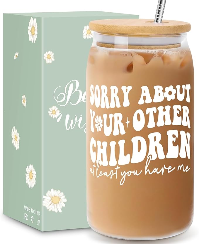 Mothers Day Gifts for Mom from Daughter Son, Gifts for Women Mama Stepmom Mother In Law Bonus Mom, Personalized Anniversary Birthday Mothers Day Presents for Wife from Husband - Can Glass 16OZ