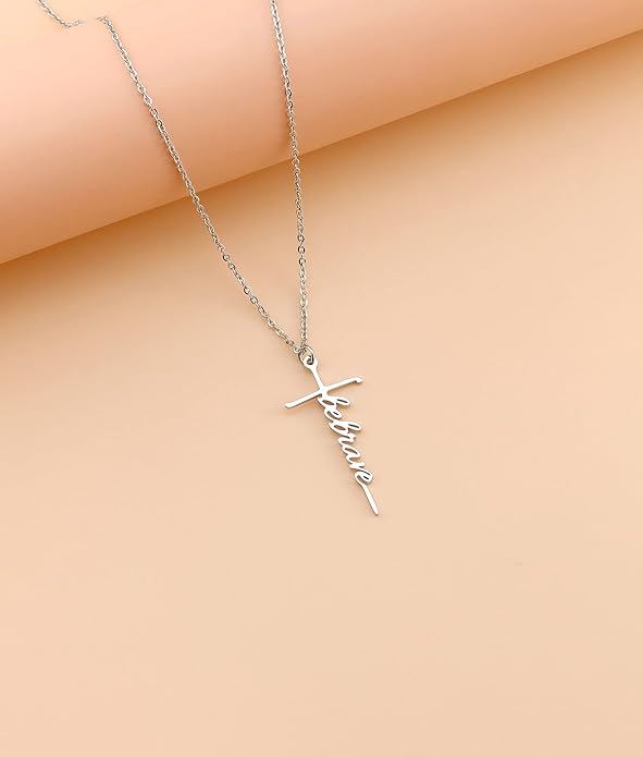 Lcherry Faith Cross Pendant Necklace for Women Religious Christian Jewelry Mother's Day Gifts for Women