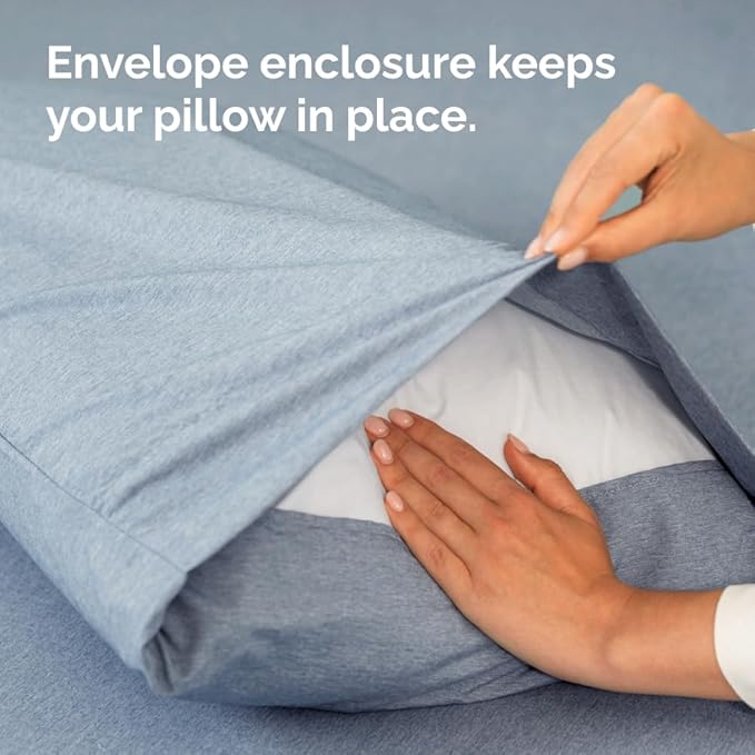 Standard Pillow Cases Set of 2 - Ultra-Soft Hotel Quality Pillowcase Covers - Comfy & Wrinkle Free - Stain and Fade Resistant - Machine Washable Pillow Protectors - 2 Piece Set - Heathered Blue