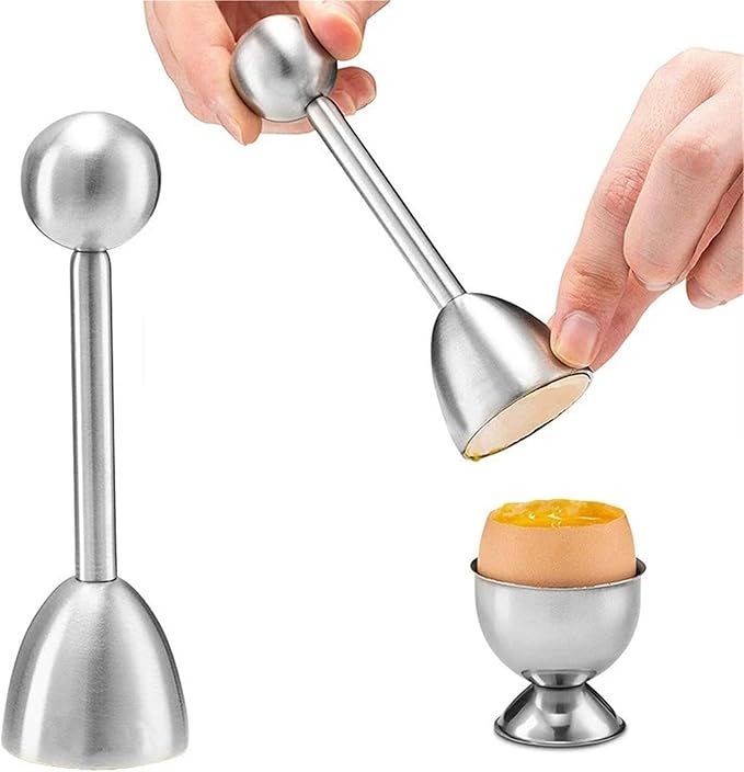 Stainless Steel Eggshell Opener Soft Boiled Egg Cup Holder Home Kitchen Gadgets(1Pc Egg Shell Opener)