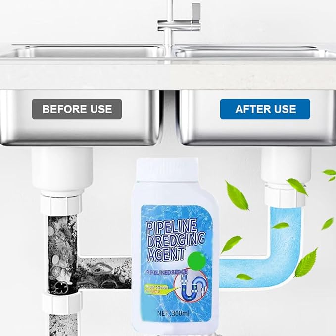 Powerful Pipe Dredging Agent, 2025 New Pipeline Dredging Agent, Drain Clog Remover, Upgrade Quick Cleaning Drains Toilet Cleaner Tool, Sink and Drain Pipe Unclogging Agent for Kitchen, Bathroom (3Pcs)