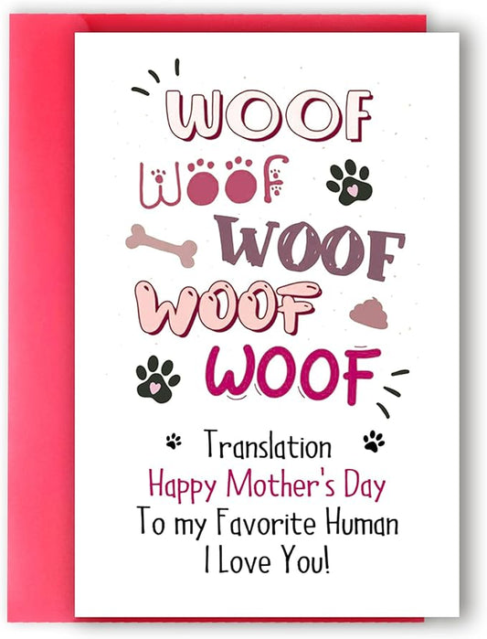Ziwenhu Mother's Day Card from Dog,Funny Mothers Day Card for Women,Cute Dog Mothers Day Gifts for Mom,Happy Mother's Day