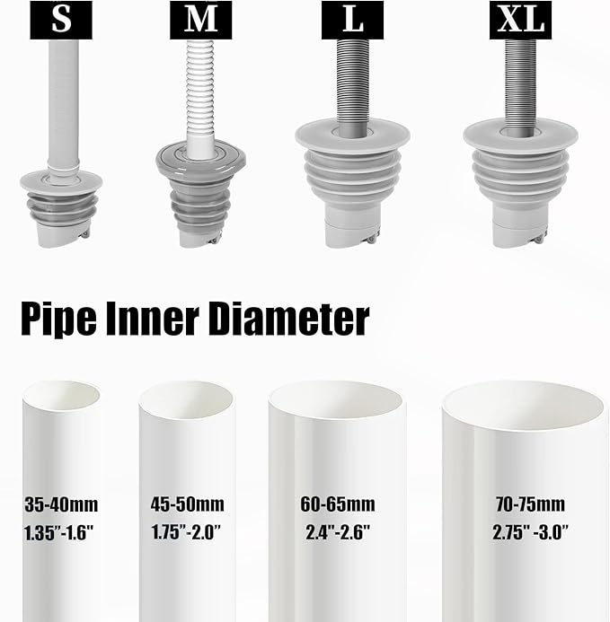 Washing Machine Drain Hose Seal, Silicone Anti-Odor Floor Drain Drain Sewer Deodorant Sealing Cover Pipe Seal Ring for Pipes Tubes in Toilet Bathroom Kitchen (S(35-40mm))
