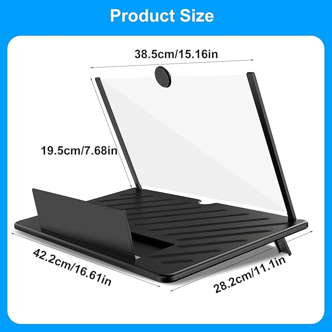 20 Inch Big Screen Magnifier for Cell Phone, Ultra-Clear Mobile Phone Screen Amplifier for Movies, Gaming, Video