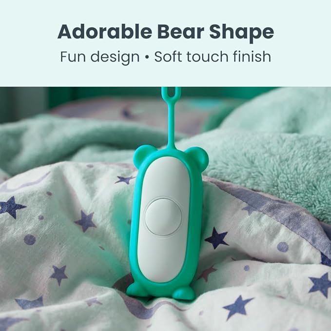 Glowco CalmCarry Mini Bear Kids Sleep Aid Device – Handheld Microcurrent Relaxation Tool, Supports Calm, Focus & Gentle Relief, USB Rechargeable, Portable Wellness Device for Children (Teal)