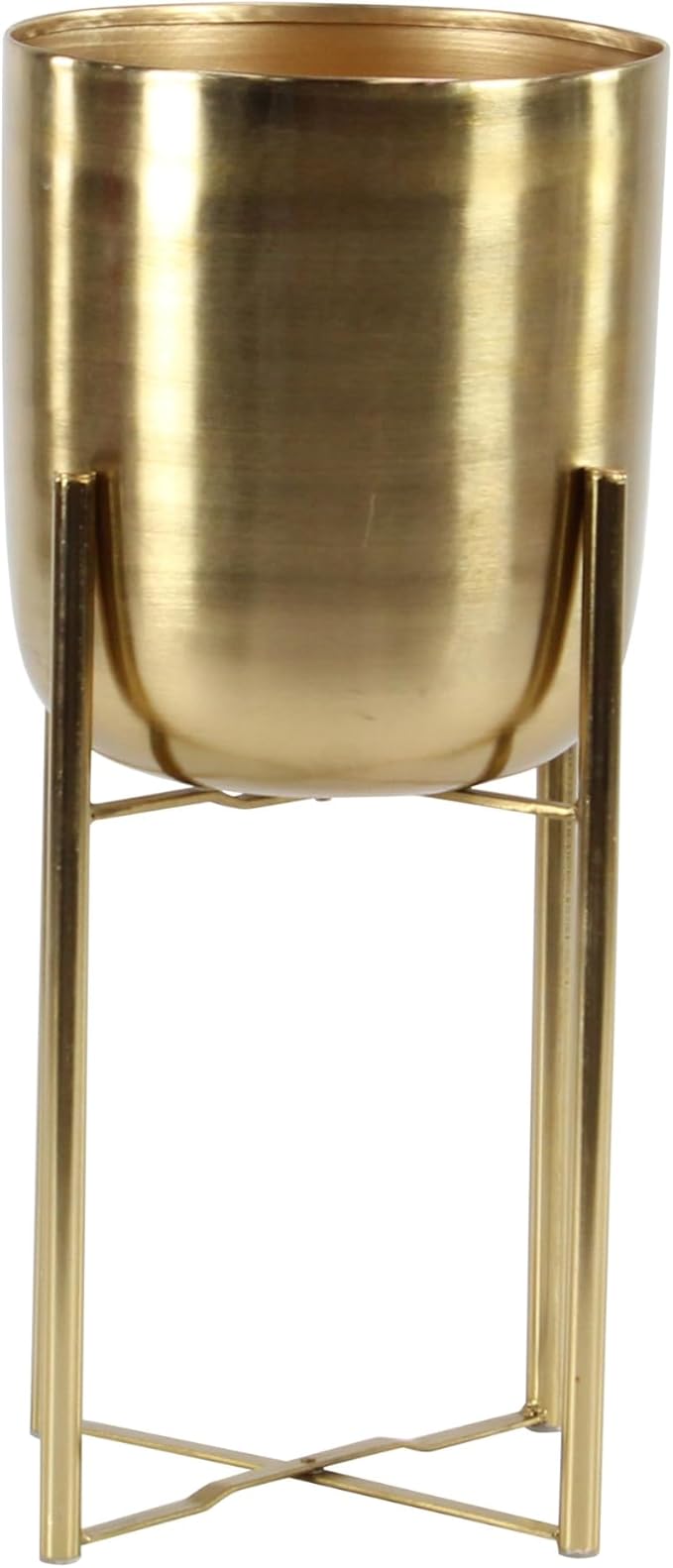 CosmoLiving by Cosmopolitan Metal Dome Planters, Set of 2, 19", 22"H, Gold | Large planter pots with removable plant stand indoor outdoor use, not watertight