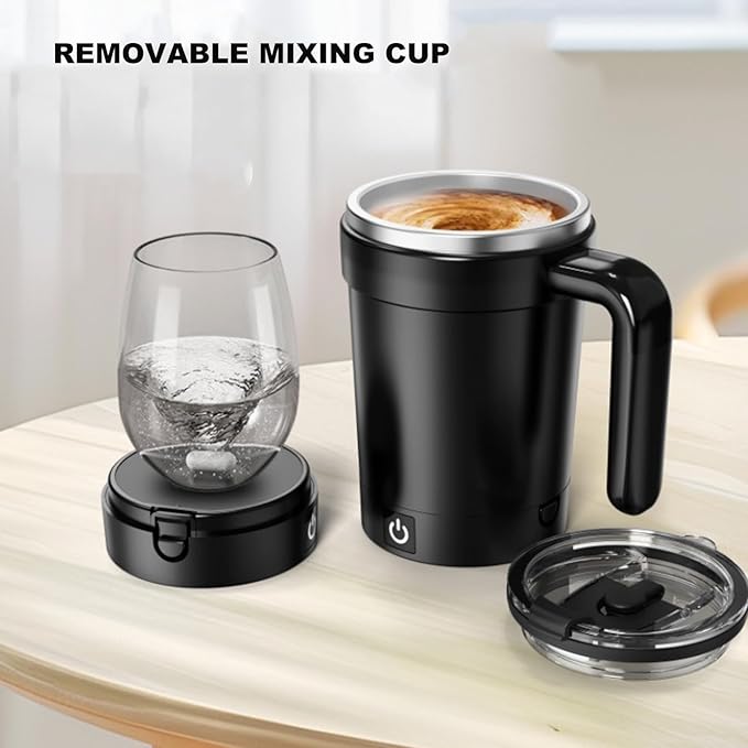 Magnetic Auto Stirring Cup Coffee Protein Shakes Electric Mixer Food Grade Stainless Steel Mixing Mug Detachable