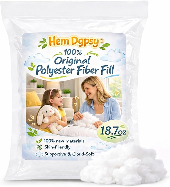 Polyfill Stuffing Fiber Fill 18.7oz/1.17lbs, White Original Polyester Fiber Pillow Stuffing for Crochet Toys, Pillow, Cushion, Couch, Stuffed Animals, Crafts, Cloud Decor, Machine Washable