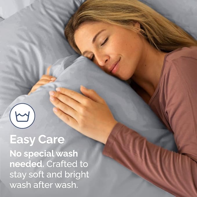 King Standard Pillow Cases Set of 2 - Soft Hotel Quality Pillowcase Covers - Comfy, Cozy & Fade Free - Wrinkle Resistant - Machine Washable Pillow Protectors - 2 Piece Set - King Standard Steel Blue
