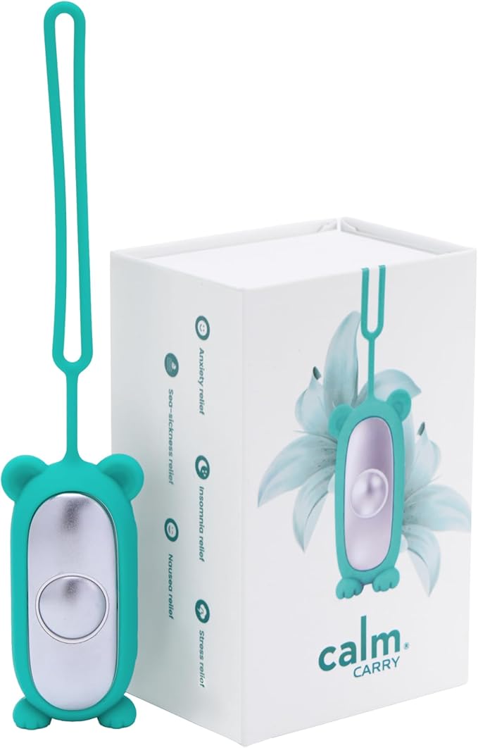 Glowco CalmCarry Mini Bear Kids Sleep Aid Device – Handheld Microcurrent Relaxation Tool, Supports Calm, Focus & Gentle Relief, USB Rechargeable, Portable Wellness Device for Children (Teal)