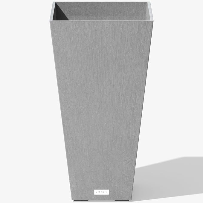 Veradek V-Resin Indoor/Outdoor Taper Planter (26 inch, Grey)