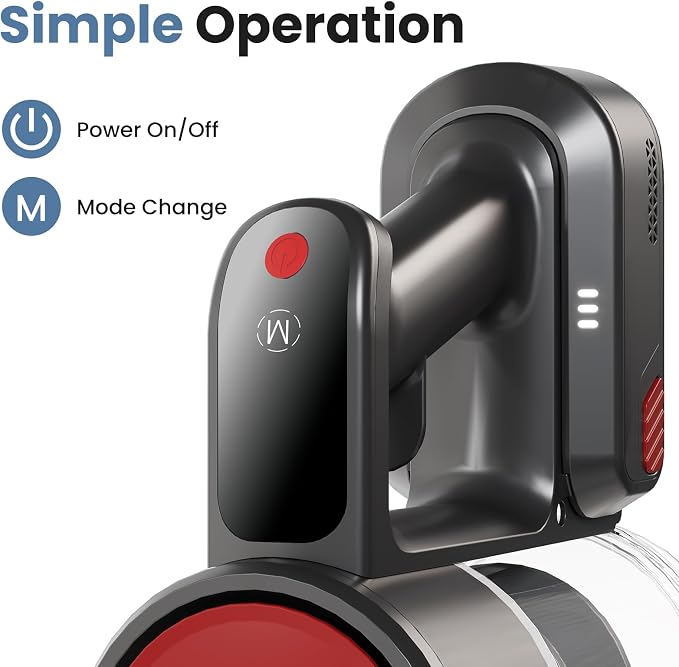 OLIXIS Cordless Vacuum Cleaner, Rechargeable Upright Cleaner with Flexible Steering, Extendable Wand, LED Headlight, 3 Brushes & Wall Mount, Handheld Vacuum for Hardwood Floor Home Cleaning