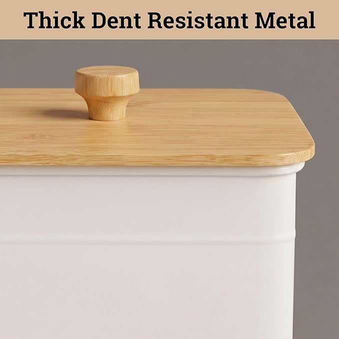 Kitchen Canisters for Countertop Set of 3 with Customizable Chalkboard Labels & Marker Pen - Big Iron Kitchen Canisters with Airtight Lids - White Canister Set - Flour and Sugar Containers Farmhouse