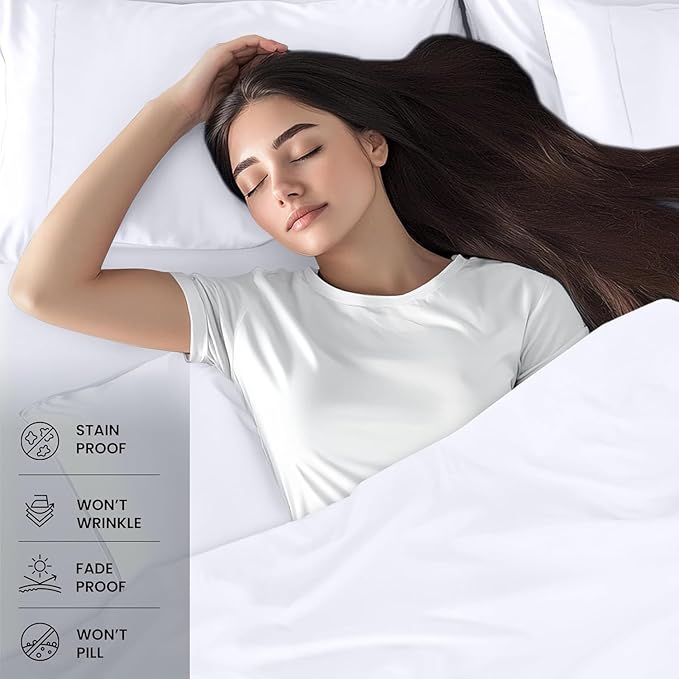 Utopia Bedding Queen Bed Sheets Set - Pack of 2 Sheet Sets - Perfect for Spa, Hotel, & Guest Bedroom - Brushed Microfiber - Shrinkage and Fade Resistant - Easy Care (White)