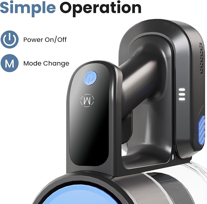 OLIXIS Cordless Vacuum Cleaner, Rechargeable Upright Cleaner with Flexible Steering, Extendable Wand, LED Headlight, 3 Brushes & Wall Mount, Handheld Vacuum for Hardwood Floor Home Cleaning
