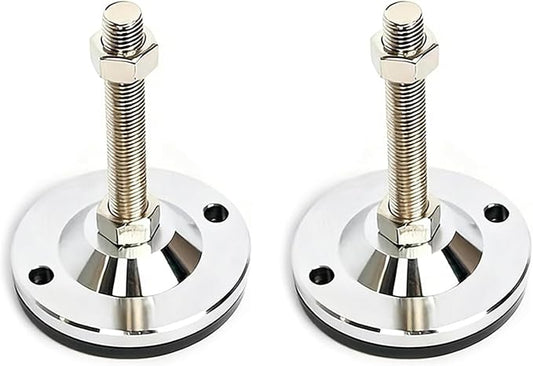 Heavy Duty Adjustable Leveling Feet,Machine Leveling Feet,M16 Thread,Carbon Steel PVC Anti-Slip,4.7" Dia Base for Workbench, Table, Machine, Cabinet,2 Pcs 4400 Lb Capacity,Black,D120xM16xH150