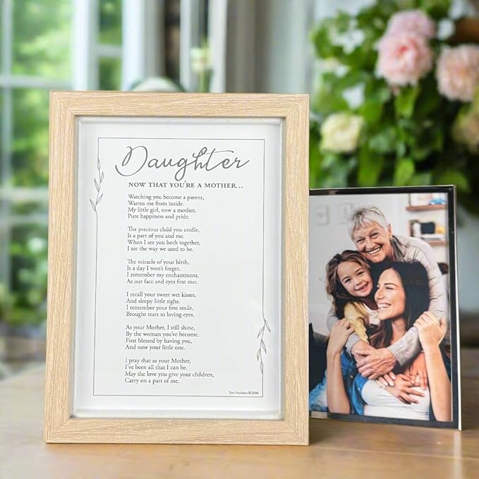 Now That You're a Mother Frame- Gift for Daughter from Mom for Christmas, Mother's Day, Child Birth