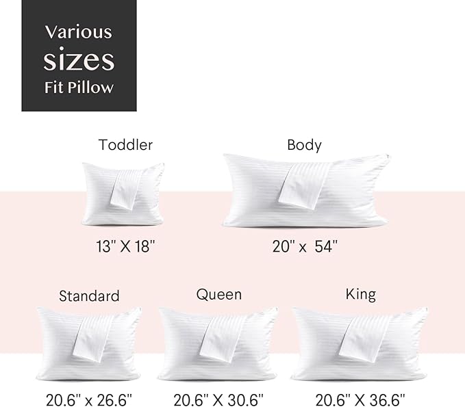 FAUNNA 600TC 100% Cotton Pillow Protectors, King Size (20x36), 4 Pack, Oeko-TEX Certified, Hotel Grade Pillow Cover with Silent Zipper, Zip Up Pillow Cases, White