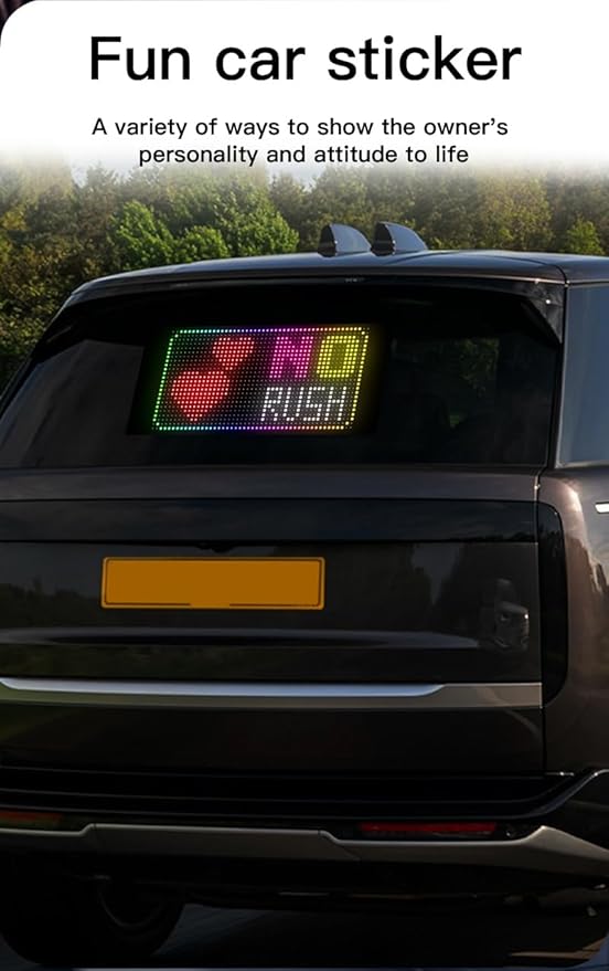 Dual Line LED Sign, Flexible LED Display Screen, Remote & App Control, for Indoor Advertising, Shop Window, Car Dealership Decoration (10.6 x 4.7in)
