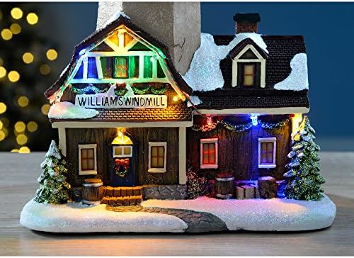 Animated Musical Rotating Windmill Christmas Decoration, 31 Cm - Multi-Colour