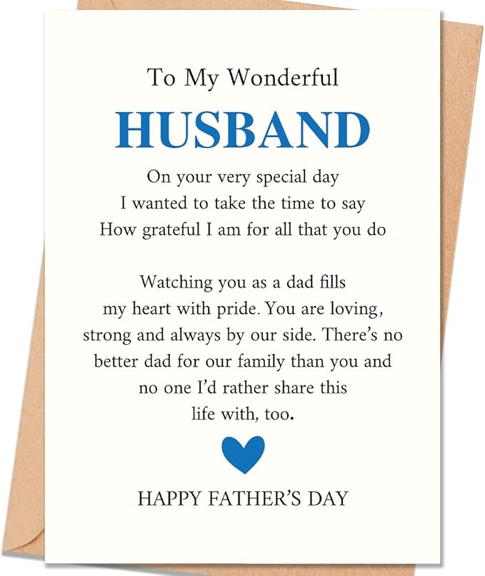 FANCYLUCKY Funny Fathers Day Card Gifts for Husband, Romantic Father’s Day Card from Wife, Love Card