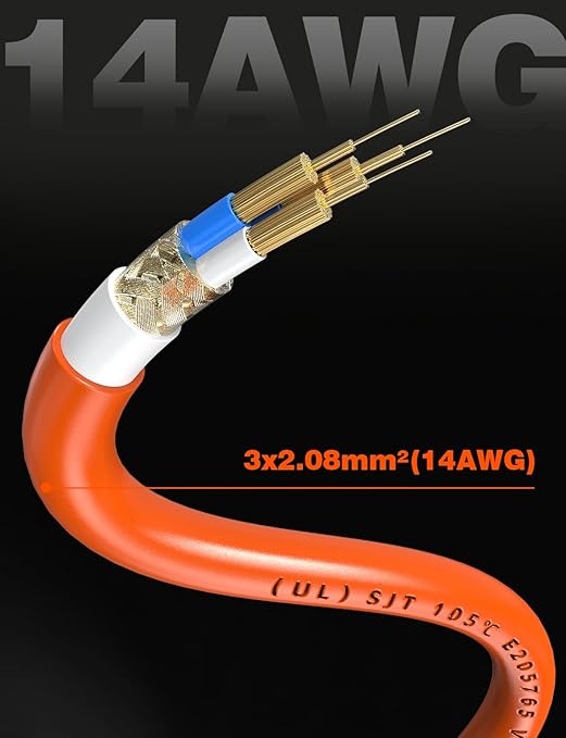 Power Station Charging Cable 6FT, 14AWG Fast Charging Cable Compatible with Jackery Power Station Explorer 1000/1500/2000/3000, Bluetti EB3A, Anker 757/767,125Volt 15A Universal AC Power Cord