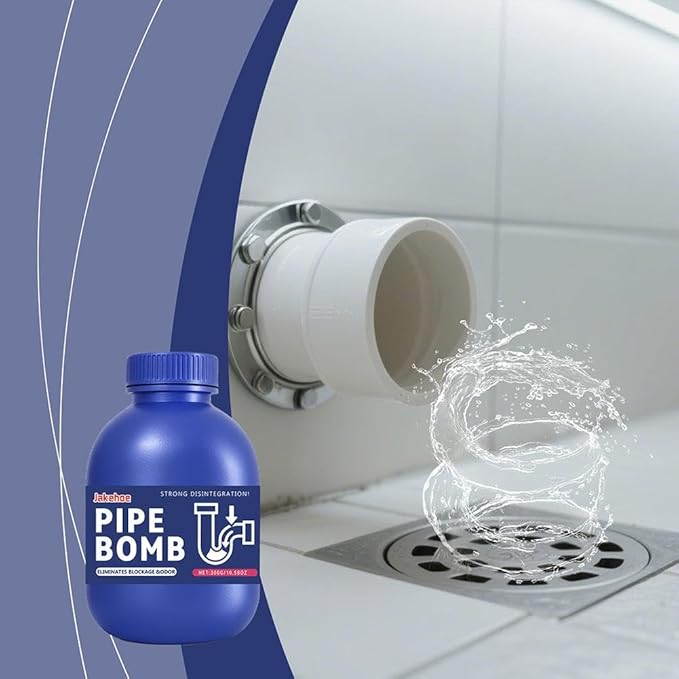 Pipe Bobo Drain Cleaner 3-Pack, Professional Strength Pipe Bomb Drain Clog Remover for Sinks, Showers & Tubs, Heavy Duty Powder to Unclog Drains & Eliminate Odors | 3 Bottles