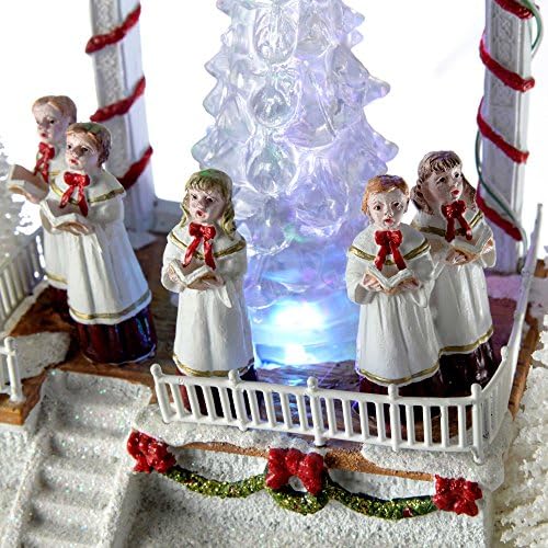 Pre-Lit LED Choir Christmas Scene with Rotating Tree Decoration, 20 cm - Multi-Colour