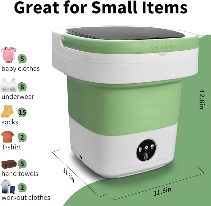 Portable Mini Washing Machine, 20L Upgraded with Spin Basket Laundry Machine, 3 Modes Deep Cleaning for Baby Clothes, Underwear & Socks, Perfect for Apartment, Dorm, Hotel, Travel & Camping