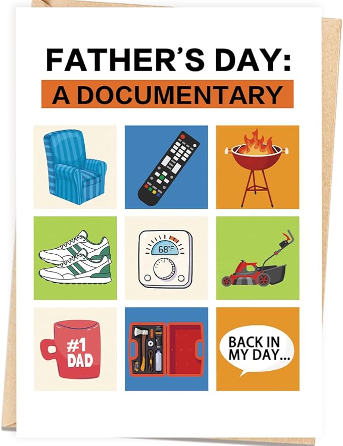 Fathers Day Gift Card for Dad Husband from Daughter Son Wife, Personalized Double-Sided, Minimalist Premium Design, Perfect Father's Day Decoration Ideas