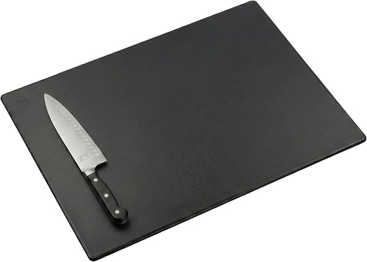 Black Plastic Cutting Board - 18 x 12 Inch Large, 1/2" Thick HDPP Poly for Restaurants and Commercial Kitchens, NSF Stamped