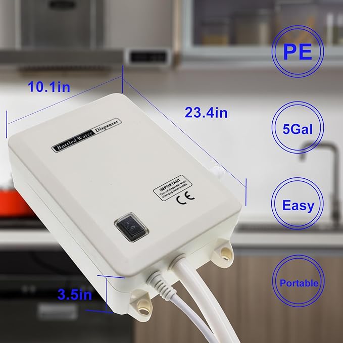 Bottled Water Dispenser Pump System Double-Tube for Refrigerator,Water Pump for 5 Gallon Jug Power 45PSI for Kitchen,110V Electric Drinking Water Dispensing Bottle for Ice Coffee Tea Maker