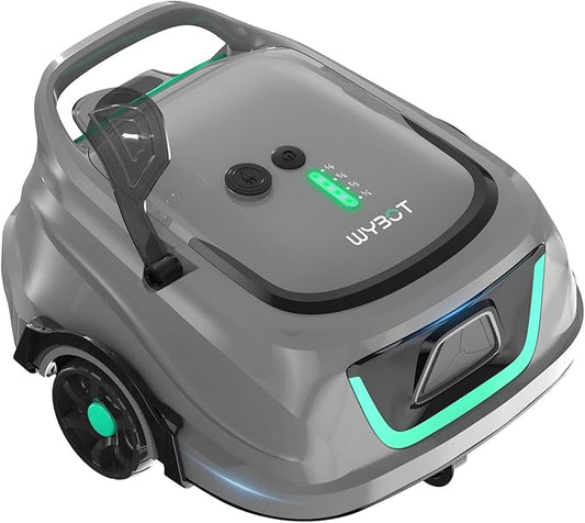 WYBOT A1 Cordless Pool Vacuum Robot for Above Ground Pool, Tech Grey | Dual-Layer Filtration, Strong Suction, 130 Mins Runtime, Cleaning up to 1,100 Sq. Ft., 4 Cleaning Modes