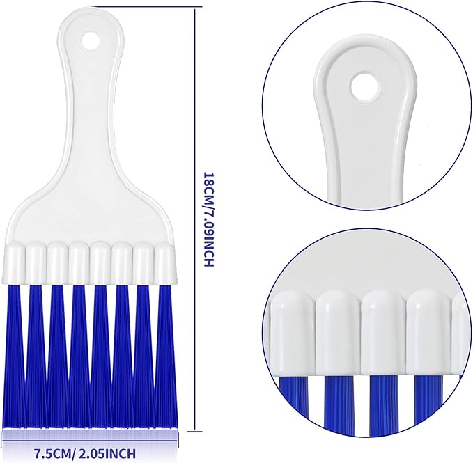 Boao 48 Packs Coil Brush Air Conditioner Condenser Refrigerator Cleaning HVAC Coil Cleaner Small Plastic Whisk Brush (Blue)