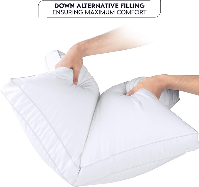 Utopia Bedding Bed Pillows for Sleeping King Size (White), Set of 2, Soft & Fluffy Pillow with Down Alternative Filling, Cooling, Hotel Quality, Gusseted Pillow for Back, Stomach or Side Sleepers