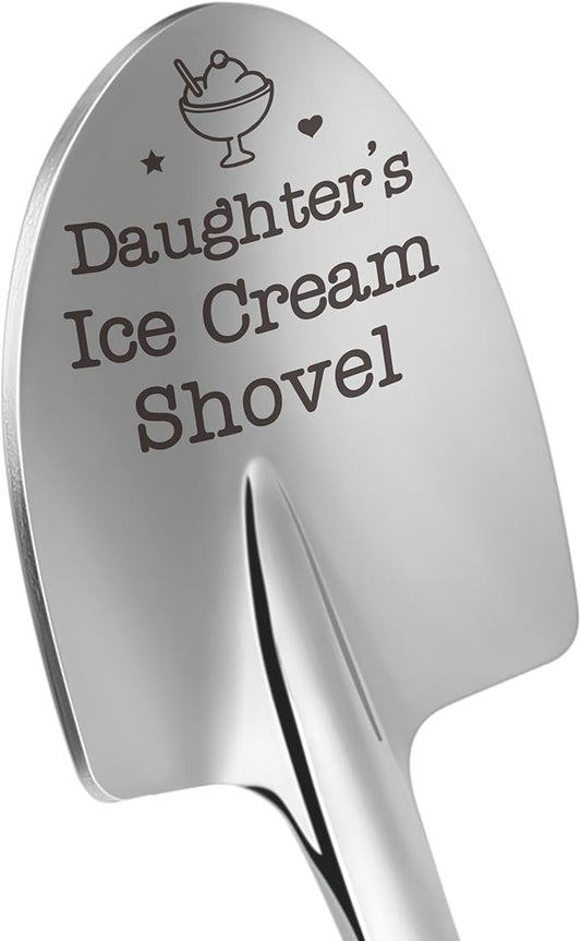 Daughter's Ice Cream Shovel Spoon, Funny Mothers Day Daughter Gifts from Mom Dad, Birthday Graduation Mother's Day Present for Daughter-in-Law Bonus Step Daughters Adults Teen Girls