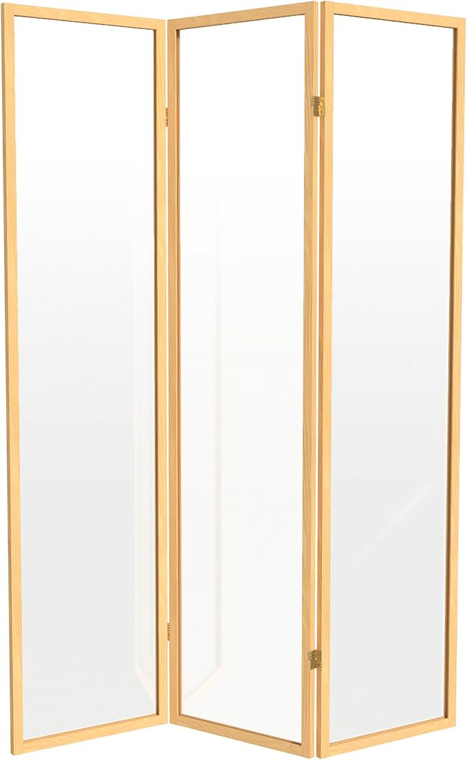 Red Lantern 6 ft. Tall Clear Plastic Partition Natural 3 Panel