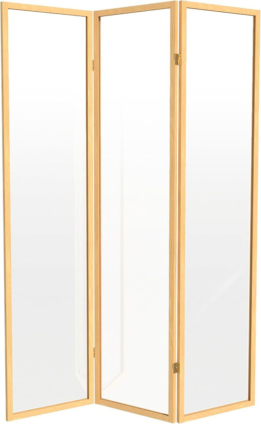 Red Lantern 6 ft. Tall Clear Plastic Partition Natural 3 Panel