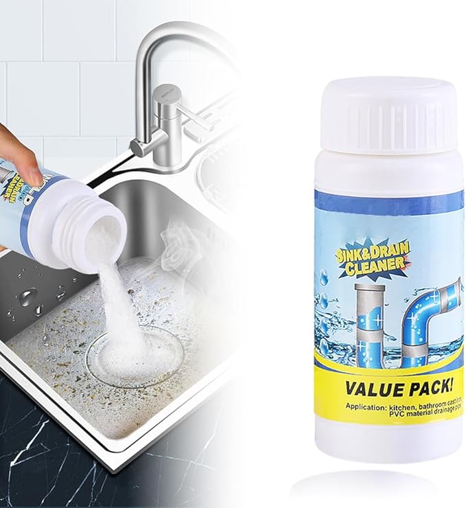 2026 Upgraded Sink and Drain Cleaner, Sink Drain Cleaning Powder, Multi-functional Pipe Unclogging Solution for Kitchen and Bathroom, Fast Acting Clog Remover for Home Users (1PCS)