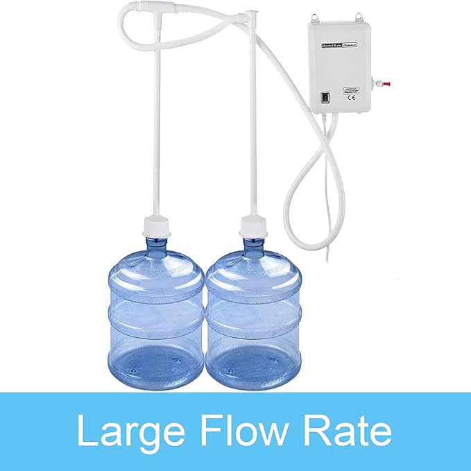 VEVOR Bottled Water Dispenser Pump System, 2x5 Gallon Dispensing System, Automatic Electric Water Dispenser, Double-Pipe Water Jug Pump, Compatible Use with Coffee/Tea Machine, Refrigerator, Ice Maker
